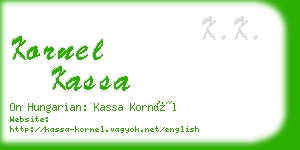 kornel kassa business card